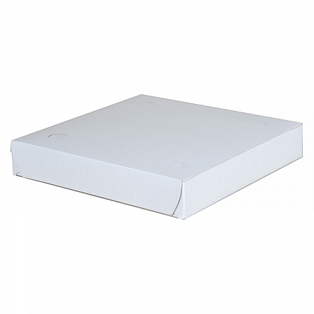 Clay-Coated Paperboard Pizza Boxes, 9 x 9 x 1.5, White, Paper, 100/Carton (1405)