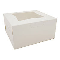 White Window Bakery Boxes with Tuck-in Lid, 10 x 10 x 5, White, Paper, 150/Carton (23053)