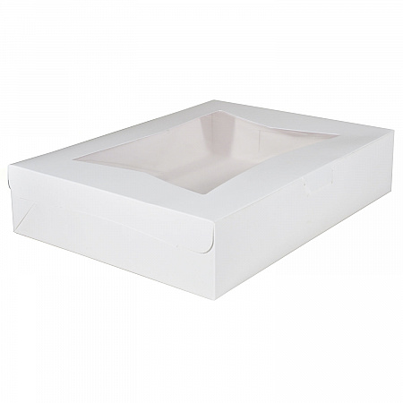 White Window Bakery Boxes with Tuck-in Lid, 19