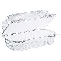 StayLock Clear Hinged Lid Containers, 4.5 x 8.5 x 3.6, Clear, Plastic, 250/Carton (C19UT1)