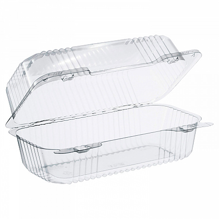StayLock Clear Hinged Lid Containers, 4.5 x 8.5 x 3.6, Clear, Plastic, 250/Carton (C19UT1)