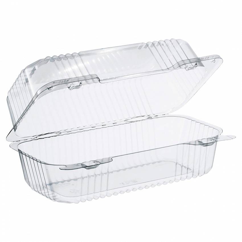 StayLock Clear Hinged Lid Containers, 4.5 x 8.5 x 3.6, Clear, Plastic, 250/Carton (C19UT1)
