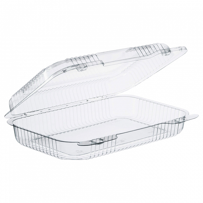 StayLock Clear Hinged Lid Containers, 9.4 x 6.8 x 2.1, Clear, Plastic, 250/Carton (C30UT1)
