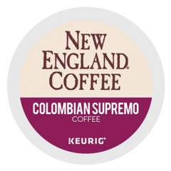 New England Coffee Colombian Supremo K-Cup Pods, 24/Box (0037)