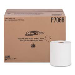 Marcal PRO Hardwound Roll Paper Towels, 1-Ply, 7 7/8" x 600ft, 12 Rolls/Carton (P706B)