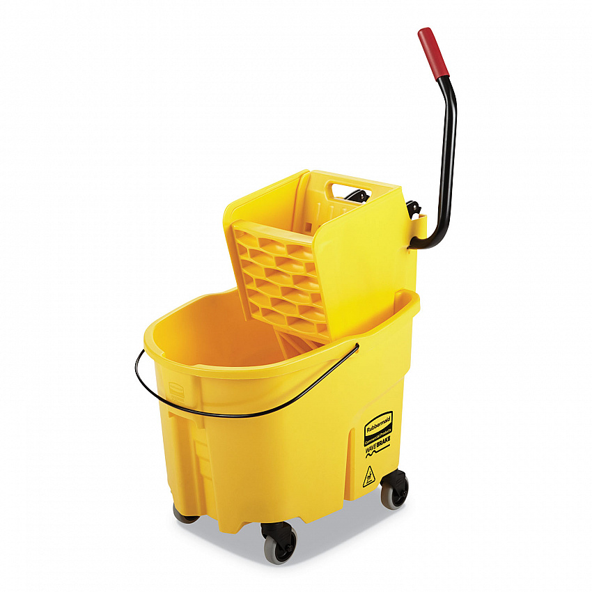 WaveBrake 2.0 Bucket/Wringer Combos, Side-Press, 35 qt, Plastic, Yellow (FG758088YEL)