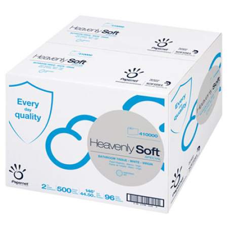 Papernet Heavenly Soft Toilet Tissue, Septic Safe, 2-Ply, White, 5" x 146 ft, 500 Sheets/Roll, 96 Rolls/Carton (410000)