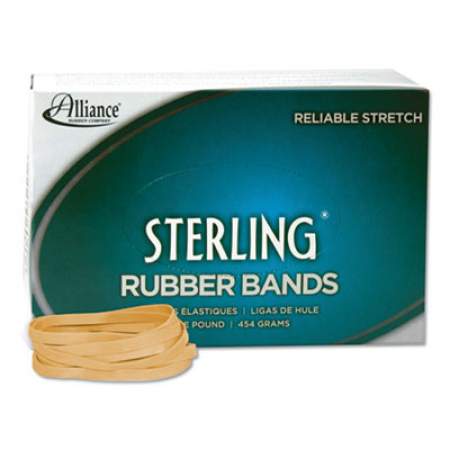 Alliance Sterling Rubber Bands, Size 64, 0.03" Gauge, Crepe, 1 lb Box, 425/Box (24645)