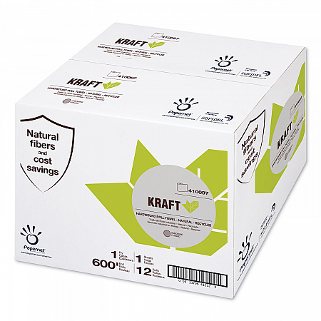 Kraft Tech Hardwound Roll Towel, Kraft, 1-Ply, 7.8