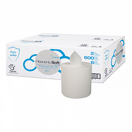 Heavenly Soft Special Center Pull Towel, 2-Ply, 7.6 x 9, White, 600 Sheets/Roll, 6 Rolls/Carton (410079)