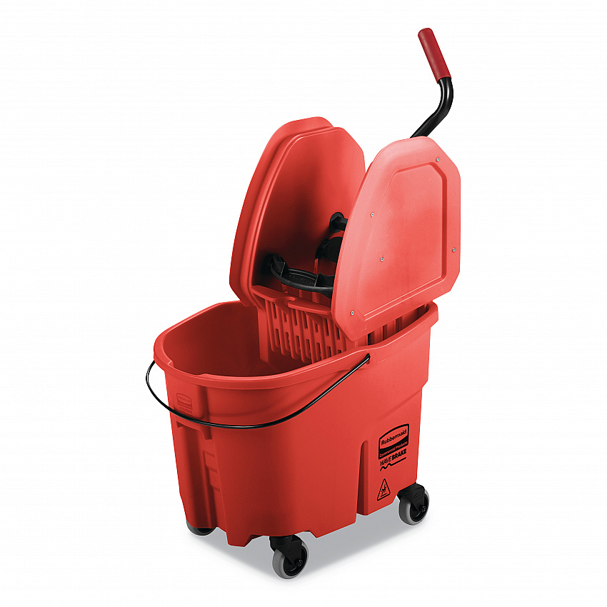 WaveBrake 2.0 Bucket/Wringer Combos, Down-Press, 35 qt, Plastic, Red (FG757888RED)