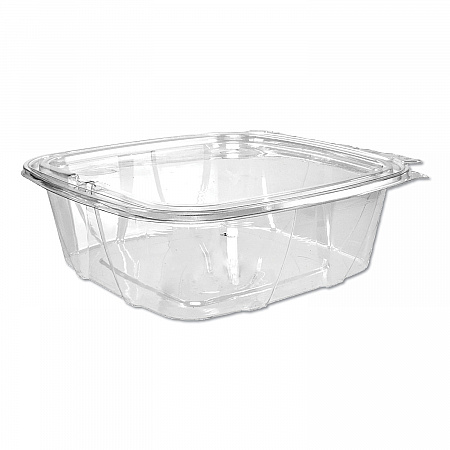 ClearPac SafeSeal Tamper-Resistant/Evident Containers, Flat Lid, 48 oz, Clear, Plastic, 100/Bag, 2 Bags/Carton (CH48DEF)