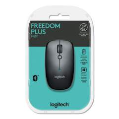 Logitech M557 Bluetooth Mouse, 2.4 GHz Frequency/33 ft Wireless Range, Left/Right Hand Use, Dark Gray (910003971)