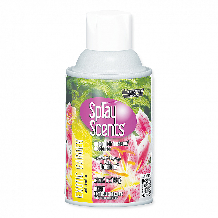 Champion Sprayon SPRAYScents Metered Air Freshener Refill, Exotic Garden, 7 oz Aerosol Spray, 12/Carton (5187)