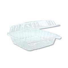 Pactiv Evergreen Hinged Lid Container, 8.34 x 8.24 x 3.05, Clear, 200/Carton (YCI821200000)