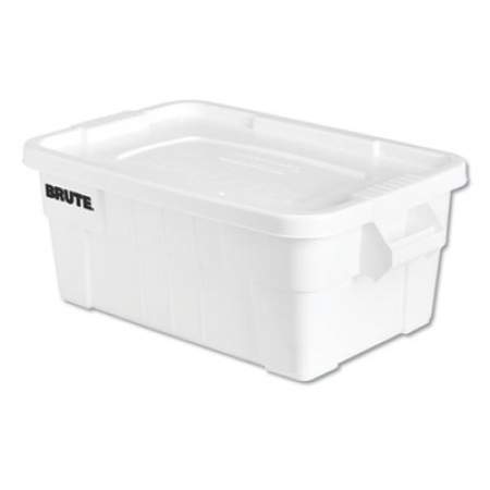Rubbermaid Commercial BRUTE Tote with Lid, 14 gal, 17" x 28" x 11", White (9S30WHIEA)