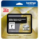 Brother TZe Premium Laminated Tape, 0.94" x 26.2 ft, White on Black (TZEM355)