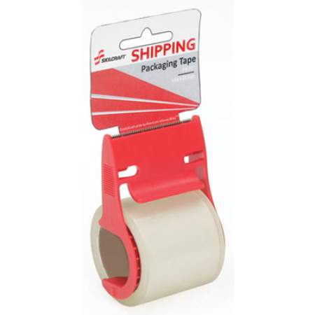 AbilityOne 7510016758745 SKILCRAFT Shipping Packaging Tape with Dispenser, 1.5" Core, 1.88" x 22 yds, Clear