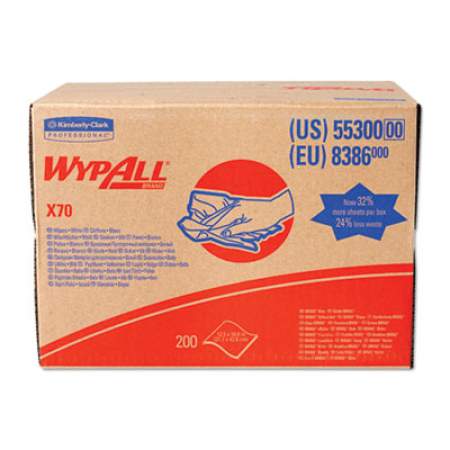 WypAll X70 Cloths, 16.8" x 12 1/2", 200/Carton (55300)