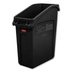 Rubbermaid Commercial Slim Jim Under-Counter Container, 13 gal, Polyethylene, Black (2026696)