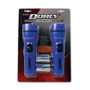 DORCY LED Flashlight Pack, 1 D Battery (Included), Blue, 2/Pack (412594)