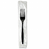 Individually Wrapped Heavyweight Forks, Plastic, Black, 1,000/Carton (FH53C7)