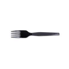 Dixie Plastic Cutlery, Heavy Mediumweight Forks, Black, 1,000/Carton (FM507CT)