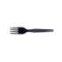 Dixie Plastic Cutlery, Heavy Mediumweight Forks, Black, 100/Box (FM507)