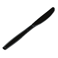 Plastic Cutlery, Heavyweight Knife, Black, 1,000/Carton (KH517)
