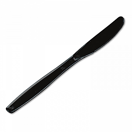 Plastic Cutlery, Heavyweight Knife, Black, 1,000/Carton (KH517)