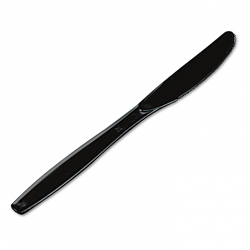 Plastic Cutlery, Heavyweight Knife, Black, 1,000/Carton (KH517)