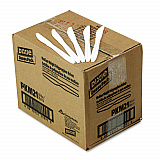 Plastic Cutlery, Mediumweight Knife, White, 1,000/Carton (PKM21)