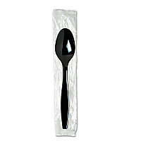 Individually Wrapped Heavyweight Spoon, Plastic, Black, 1,000/Carton (TH53C7)