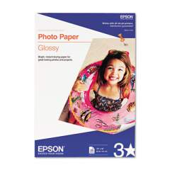 Epson Glossy Photo Paper, 9.4 mil, 13 x 19, Glossy White, 20/Pack (S041143)