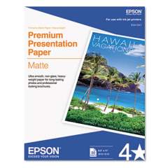 Epson Premium Matte Presentation Paper, 9 mil, 8.5 x 11, Matte Bright White, 50/Pack (S041257)