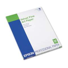 Epson Velvet Fine Art Paper, 8.5 x 11, White, 20/Pack (S041636)