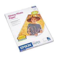Epson Glossy Photo Paper, 9.4 mil, 8.5 x 11, Glossy White, 50/Pack (S041649)