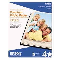 Epson Premium Photo Paper, 10.4 mil, 8.5 x 11, High-Gloss White, 50/Pack (S041667)
