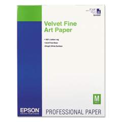 Epson Velvet Fine Art Paper, 17 x 22, White, 25/Pack (S042097)