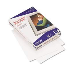 Epson Ultra Premium Glossy Photo Paper, 11.8 mil, 4 x 6, Glossy Bright White, 60/Pack (S042181)