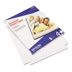 Epson Premium Photo Paper, 10.4 mil, 8.5 x 11, High-Gloss Bright White, 25/Pack (S042183)