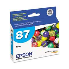 Epson T087220 (87) UltraChrome Hi-Gloss 2 Ink, Cyan