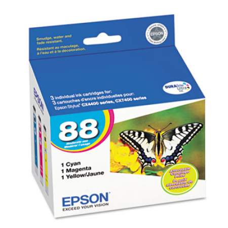 Epson T088520-S (88) Ink, 430 Page-Yield, Cyan/Magenta/Yellow