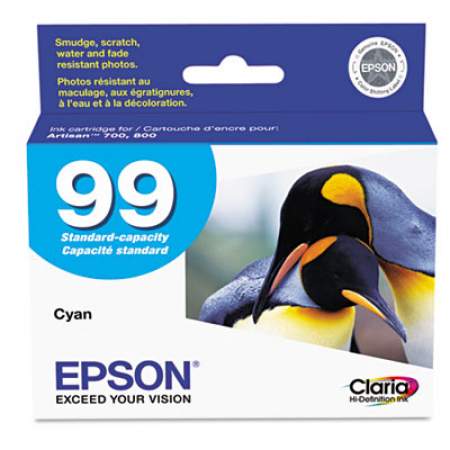 Epson T099220-S (99) Claria Ink, 450 Page-Yield, Cyan