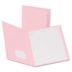 Oxford Twin-Pocket Folders with 3 Fasteners, 0.5" Capacity, 11 x 8.5, Pink,25/Box (57768)