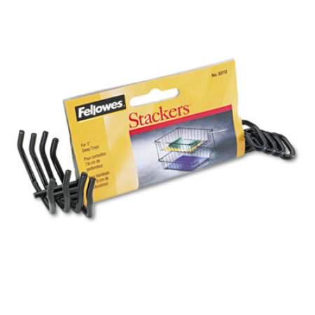 Fellowes Desk Tray Stacking Posts for 3" Capacity Trays, Black, Four Posts/Set (63112)