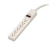 Fellowes Six-Outlet Power Strip, 120V, 4 ft Cord, 1.88 x 10.88 x 1.63, Platinum (99000)