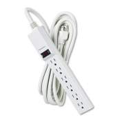 Fellowes Six-Outlet Power Strip, 120V, 15 ft Cord, 1.88 x 10.88 x 1.63, Platinum (99026)