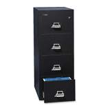 FireKing Insulated Vertical File, 1-Hour Fire Protection, 4 Legal-Size File Drawers, Black, 20.81" x 25" x 52.75" (42125CBL)