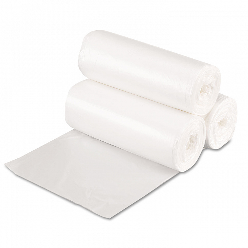 High-Density Can Liners, 16 gal, 7 mic, 24" x 31", Natural, Perforated Roll, 50 Bags/Roll, 20 Rolls/Carton (243108)